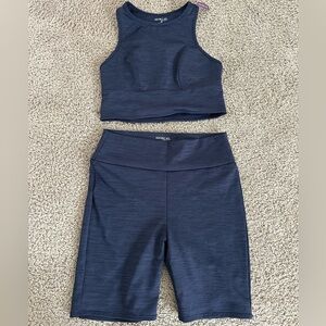NWT Adore Me Navy Blue Active Matching Workout Set